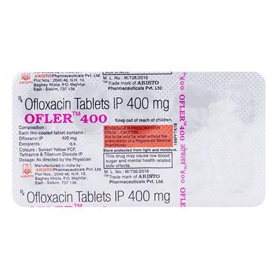 Ofler 400mg Tablet 10'S - Bacterial Infections-Qui
