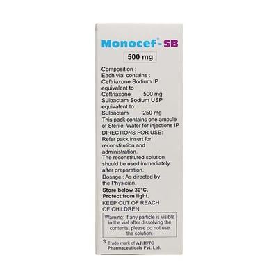 Monocef SB 500/250mg Injection 1's - Bacterial Infections-Cep
