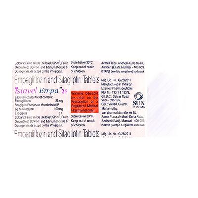 ISTAVEL EMPA 25 Tablet 10's - Diabetes-Ant