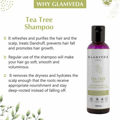 Glamveda Anti Dandruff and Healthy Hydration Tea Tree Shampoo 100 ml - Shampoos