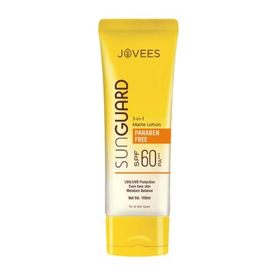 Jovees Sun Guard 3 in 1 SPF 60 PA++ Paraben Free Matte Lotion 100 ml - Body Sunscreen