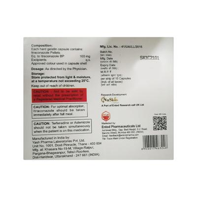 SKINITRA 100 Capsule 10's - Fungal Infections-Anf