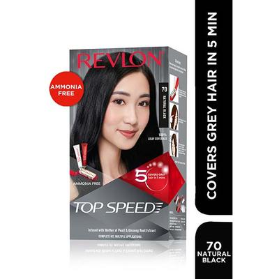 Revlon Top Speed Hair Color For Woman - Natural Black 70 with Outrageous Conditioner 270 ml - Crème