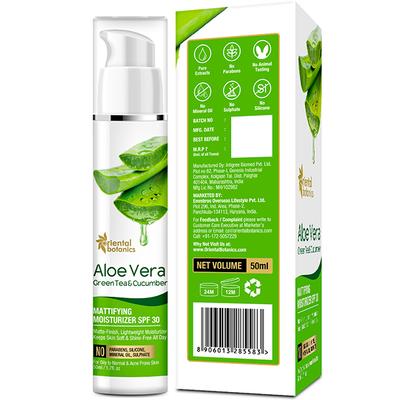 Oriental Botanics Aloe Vera, Green Tea & Cucumber SPF 30 Mattifying Moisturizer 50 ml - Face Moisturizers