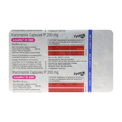 LIVAFIN O 200 Capsule 10's - Fungal Infections-Anf