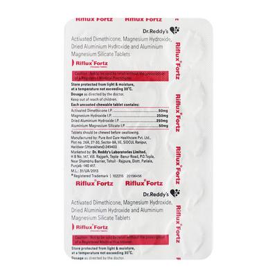 Riflux Fortz Tablet 15'S - Ulcer/Reflux/Flatulence-Aaa