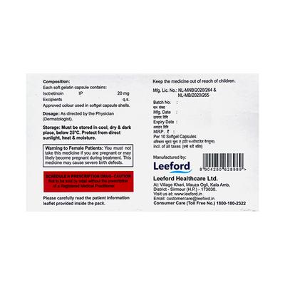 CLINSOL I 20 Softgel Capsule 10's - Acne-Acn