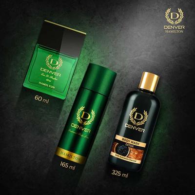 Denver Gift Set for Men- Hamilton Deo(165ml) + Hamilton Perfume(60ml) + Detox Body Wash(325ml) 1's - Shower Gels & Body Wash
