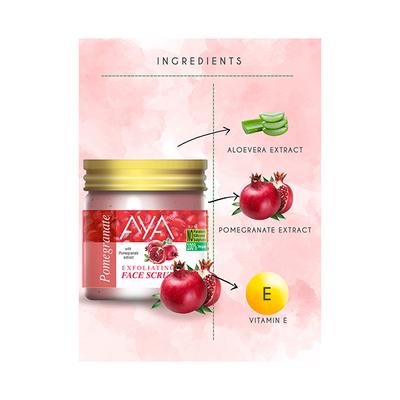 Aya Pomegranate Exfoliating Face Scrub, No Paraben, No Silicone, No Sulphate 100 ml - Scrubs & Exfoliants