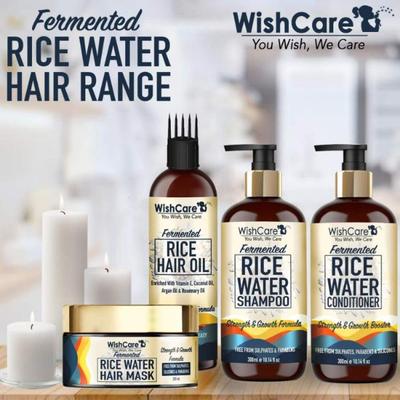 WishCare Fermented Rice Water Hair Mask- Strength &rowth Formula 200 ml - Hair Masks & Packs