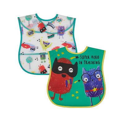 Mothercare Monster Toddler Crumb Catcher Bibs - Blue (Pack of 2) - Feeding & Nursing
