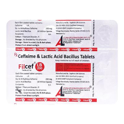 FILCEF LB 200mg Tablet 10's - Bacterial Infections-Cep