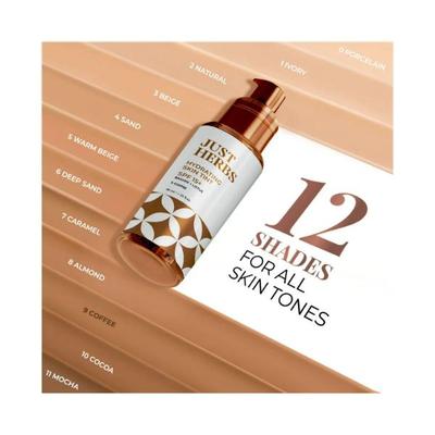 Just Herbs Hyndrating Skin Tint Bb Cream Foundation For Pores, Blemish & Skin Tone, Coffee 40ml - Foundation