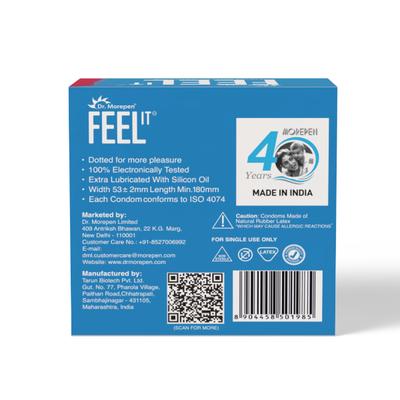 Dr. Morepen Feel It Condoms - Strawberry Flavour 3's - Plain/Flavoured Condoms