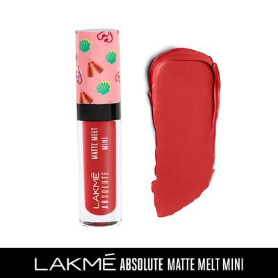 Lakme Absolute Matte Melt Mini Liquid Lip Colour Coral Camp 2.4 Ml - Liquid Lipsticks