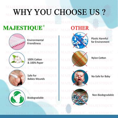 Majestique Dual-Purpose Cotton Swab Makeup Remover Stick 1's - Cotton Buds & Balls