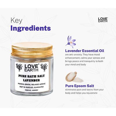 Love Earth Pure Bath Salt With Pure Epsom Salt & Essential Oil 100 gm - Bath Salts