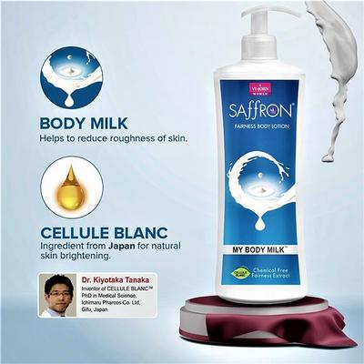 VI-John Saffron My Body Milk Fairnes Body Lotion for Men & Women 400 ml - Lotions & Creams