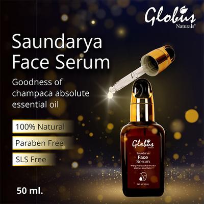 Globus Naturals Saundarya Face Serum With Goodness Of Champaca Absolute Essential Oil 50 ml - Face Serum