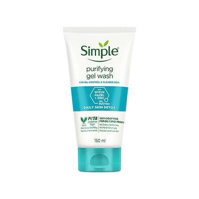 Simple Daily Skin Detox Purifying Facial Wash 100% Soap Free Gentle on Acne Prone Skin 150 ml - Face Wash & Cleansers