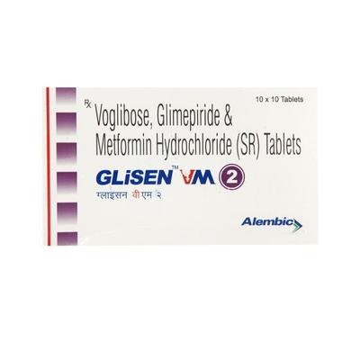Glisen VM 2mg Tablet 10'S - Diabetes-Ant