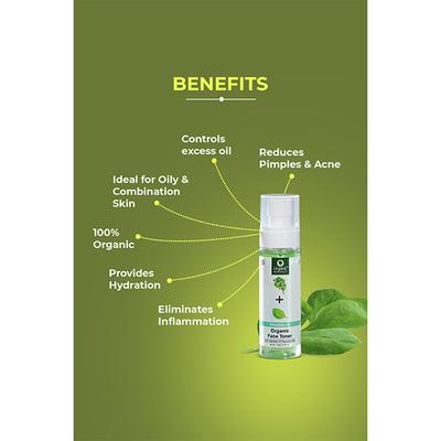 Organic Harvest Organic Face Toner with Spinach and Niacinamide Acne 100ml - Toners