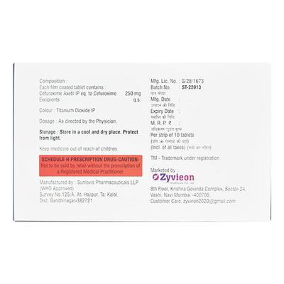 ZYVICEF 250 Tablet 10's - Bacterial Infections-Cep