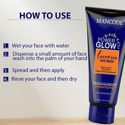 Mancode Power Glow With Licorice Face Wash For Men 100 ml - Face Wash & Cleansers