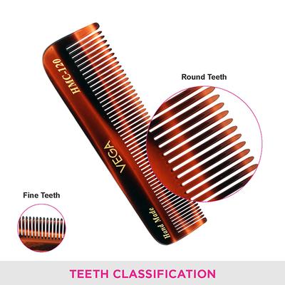 Vega Pocket Hair Comb, for Men and Women (VC2HMC-120) 2's - Hair Combs