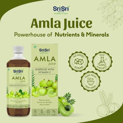 Sri Sri Tattva No Added Sugar Juice - Amla 1000 ml - Ayurvedic Juices