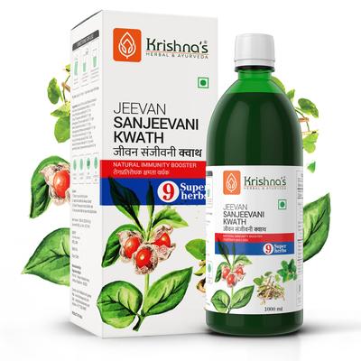 Krishna's Herbal & Ayurveda Jeevan Sanjeevani Kwath 1000 ml - Ayurvedic Juices