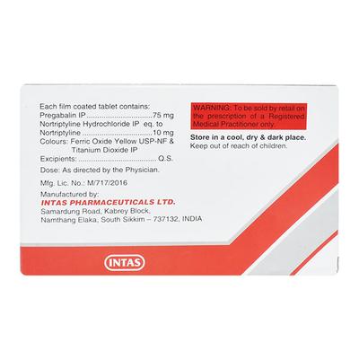 Pregabid NT 75mg Tablet 15'S - Neuropathic Pain-Dru