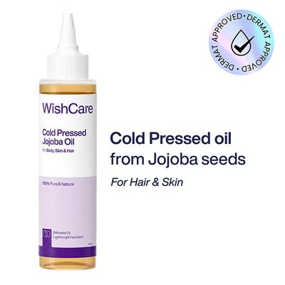 Wishcare 100% Pure Cold Pressed Jojoba Oil For Hair & Skin-Strengthens Hair-Moisturizes Skin (100ml) - Hair Oils