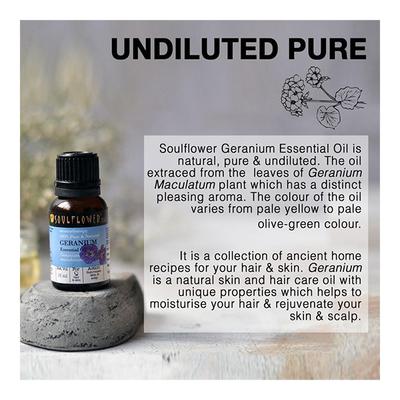 Soulflower Essential Oil - Geranium 15 ml (N) - Essential Oils