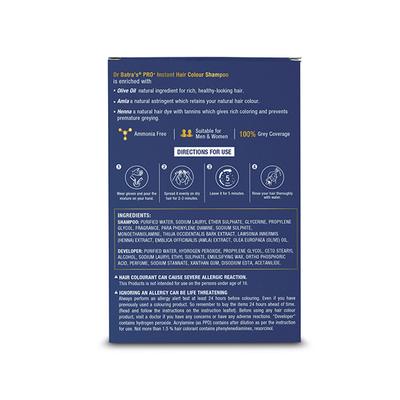 Dr Batras Pro+ Instant Hair Color Shampoo for Quick and Easy Hair Color, Enriched with Amla Extract - 4x20 Ml 4's - Shampoos