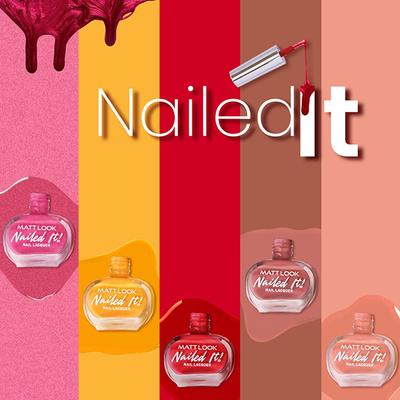 Matt Look Nailed It Nail Polish, Chip Free, Quick Dry, Longer Stay, Highly Pigmented Lacquer, Natural Finish , Crimson Sash 50 10 ml - Nail Polish