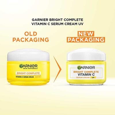 Garnier Bright Complete 3X Vitamin C+Lemon Serum Cream UV 45gm - Lotions & Creams