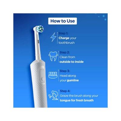Oral B Vitality Criss Cross Electric Rechargeable Toothbrush with Travel Case, with replaceable brush head included 614 gm - Toothbrushes