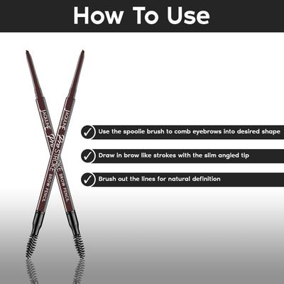 Jaquline USA Pro Stroke Eyebrow Pencil Brown 0.35 gm - Eyebrow Pencils & Enhancers