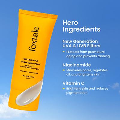 Foxtale Essentials Brightening Spf 50 Sunscreen with Vitamin C and Niacinamide 50 ml - Face Sunscreen