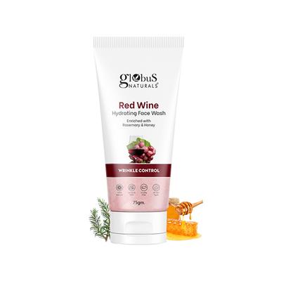 Globus Naturals Red Wine Hydrating Face Wash, Enriched with Rosemary & Honey, Wrinkle Control formula 75 gm - Face Wash & Cleansers