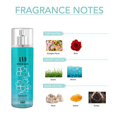 And Crafted By Ajmal Serene Bliss Fragrance Mist 200 Ml - Body Mist/Spray