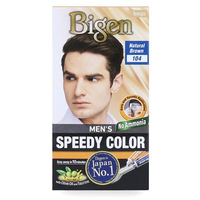 Bigen Men's Speedy Color No Ammonia - Natural Brown 104 80gm - Crème