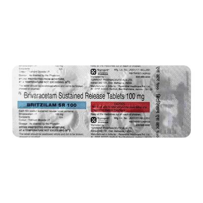 BRITZILAM SR 100 Tablet 10's - Epilepsy/Convulsion-Ant