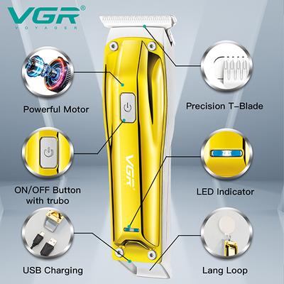 VGR V-955 Trimmer 100 min Runtime 3 Length Settings (Gold) 1's - Trimmers