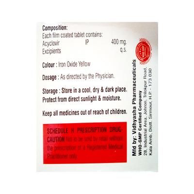 Acloveer 400mg Tablet 10'S - Viral infections-Ant