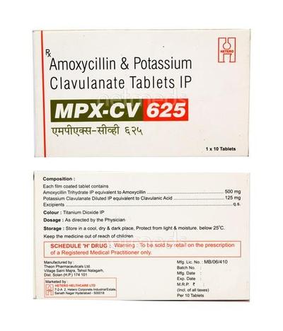MPX CV 625mg Tablet 10'S - Bacterial Infections-Pen