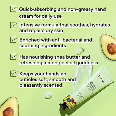 Quench Botanics Avocado Korean Hand Cream with Pomegranate & Shea Butter (Fruity Scent) 30 ml - Hand Creams