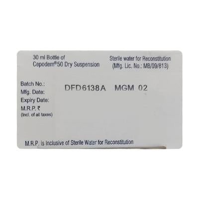 CEPODEM 50 Dry Suspension 30ml - Bacterial Infections-Cep