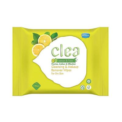 Clea Cleansing & Makeup Remover Wet Wipes (Lemon & Tulsi) (8's Wipes/Pack) 1's - Make Up Removers